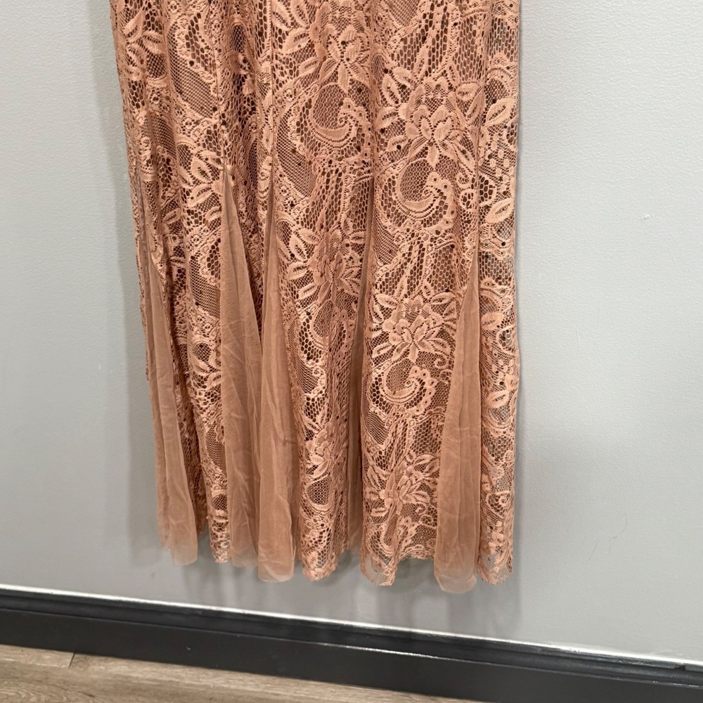 Candalite Rose Gold Lace Sequin Open Back Midi Dress Small fairy party - Picture 5 of 8